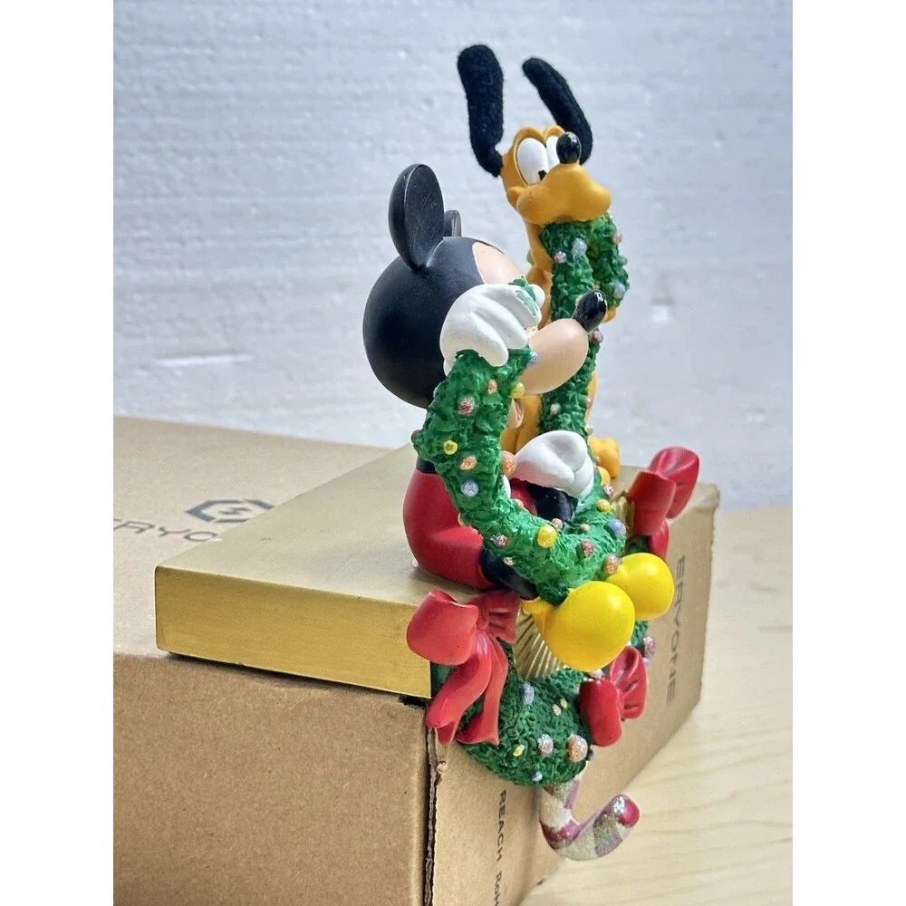 Disney Mickey Mouse & Pluto Garland Christmas Stocking Holder Hanger Vintage